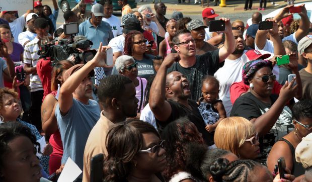 Protesters in Ferguson